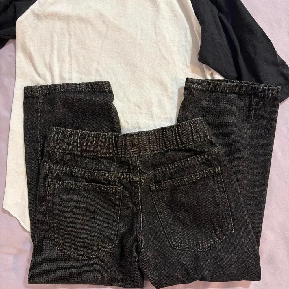 Cat-jack Kids Black Jeans and baseball Tee